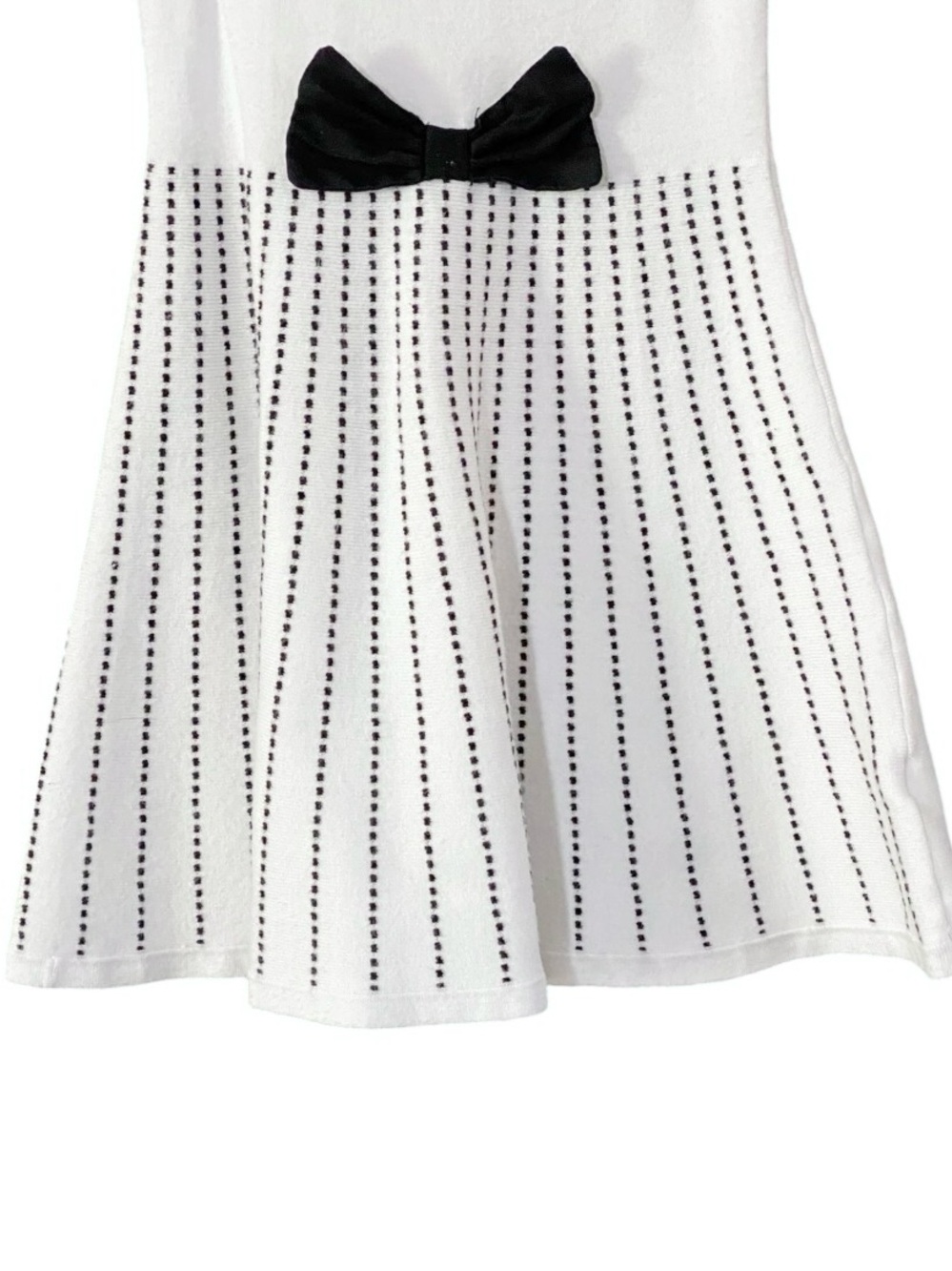 Janie and Jack Bow Sweater Dress Girls 4 Black White Preppy Holiday Party - Picture 4 of 8